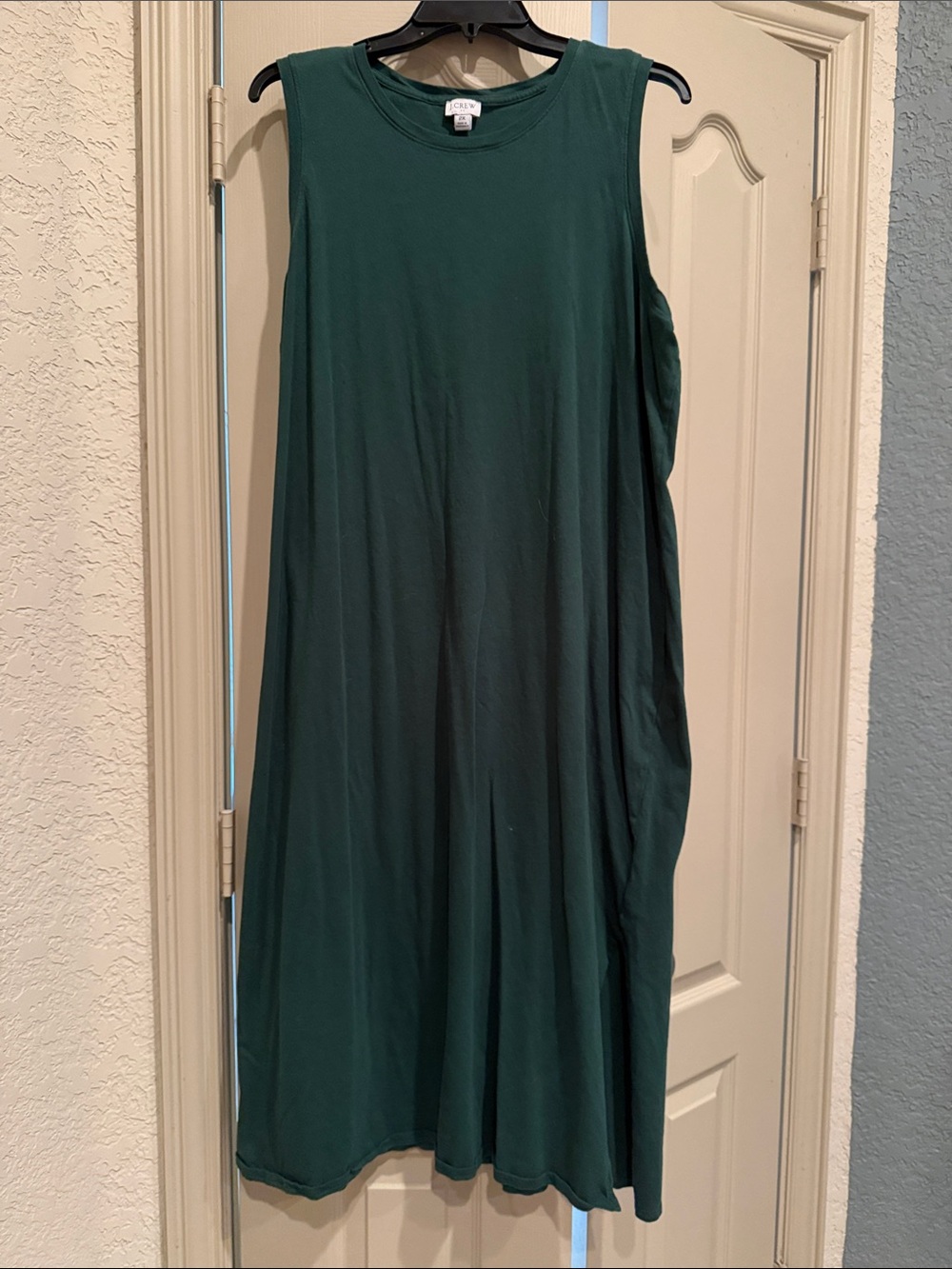 J. Crew Sleeveless Midi Dress in Forest Green